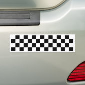 chessboard patroon zwart-wit bumpersticker (Op auto)