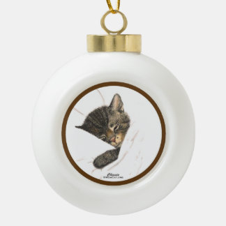 Chessie the Kitten Ceramic Ball Ornament
