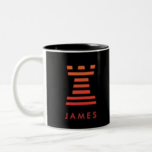 ChessME Two-Tone Black Mok Chess Rook Add Name (Links)