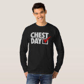 CHEST DAY checkmark workout gym routine exercise f T-shirt (Voorkant volledig)