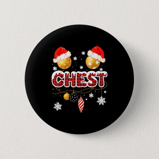 Chest Nuts Christmas Matching Couple Chestnuts  Ronde Button 5,7 Cm (Voorkant)