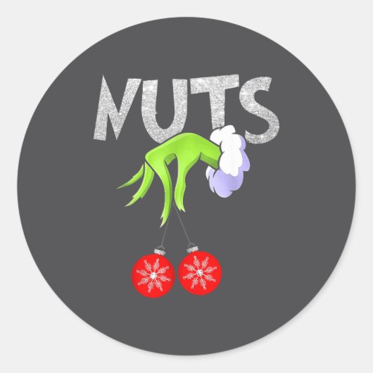 Chest Nuts Matching Chestnuts Christmas Snow Coupl Ronde Sticker (Voorkant)