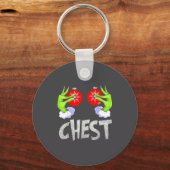 Chest Nuts Matching Chestnuts Christmas Snow Coupl Sleutelhanger (Voorkant)