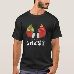 Chest Nuts Matching Chestnuts Funny Kerstcoup T-shirt