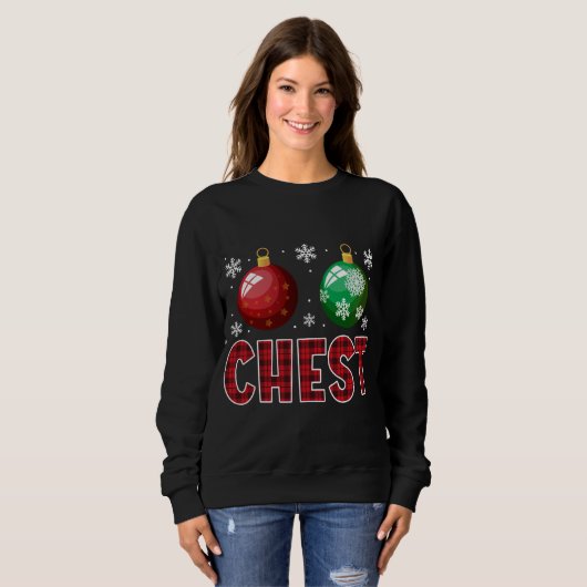 Chest Nuts Matching Chestnuts Funny Kerstcoup Trui (Voorkant volledig)