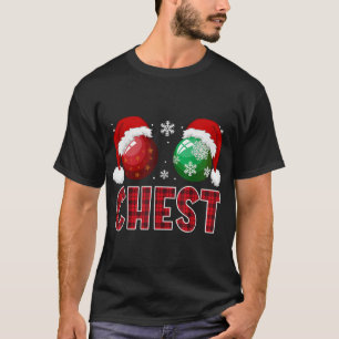 Chest Nuts met Kerstmis Funny Matching Couple Ches T-shirt