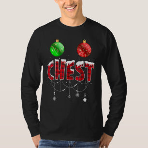 Chest Nuts met Kerstmis Funny Matching Couple Ches T-shirt