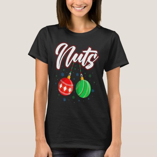 Chest Nuts met Kerstmis Funny Matching Couple Ches T-shirt (Voorkant)