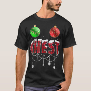 Chest Nuts met Kerstmis Funny Matching Couple Ches T-shirt