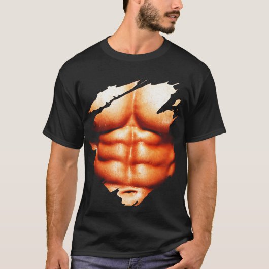 Chest Six Pack B-spieren Torn Shirt BEACH (Voorkant)