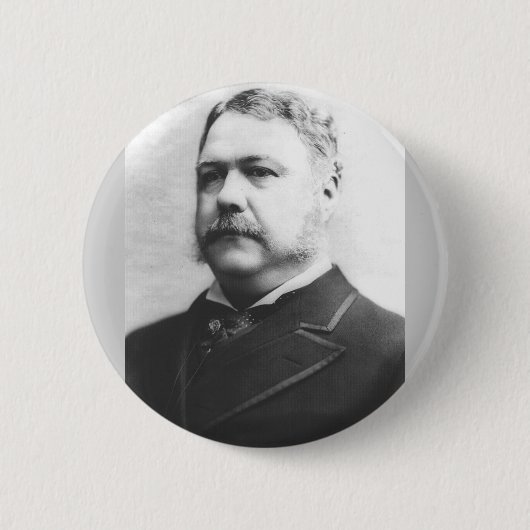 Chester A. Arthur 21st President Ronde Button 5,7 Cm (Voorkant)
