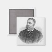 Chester Alan Arthur , gegraveerd door A. Weger Magneet (Voorkant / Achterkant)