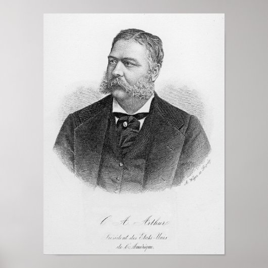 Chester Alan Arthur , gegraveerd door A. Weger Poster (Voorkant)