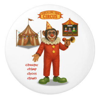 Chester chimp clown keramische knop