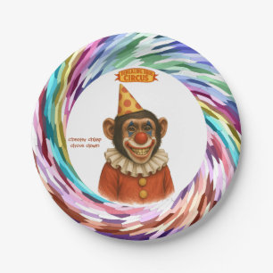 Chester de chimpansee clown papieren bordje