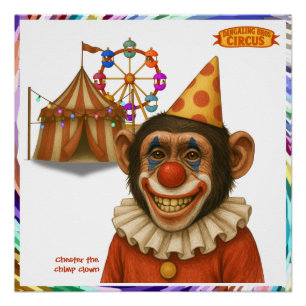 Chester de chimpansee clown perfect poster