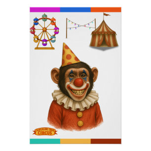 Chester de chimpansee clown perfect poster