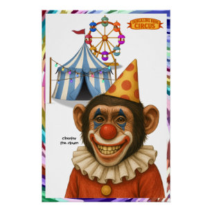Chester de chimpansee clown perfect poster