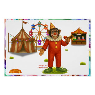 Chester de chimpansee clown perfect poster