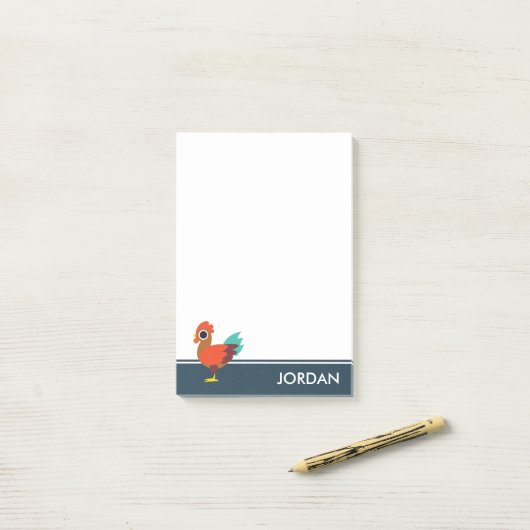 Chester de Rooster Post-it® Notes (Op bureau)
