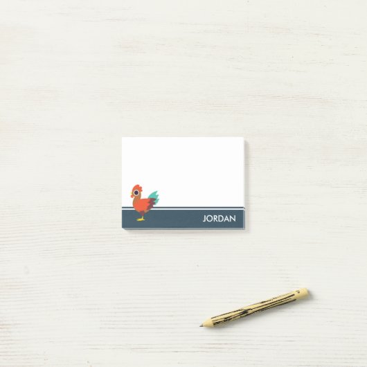 Chester de Rooster Post-it® Notes (Op bureau)