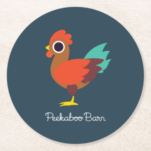 Chester de Rooster Ronde Kartonnen Onderzetter