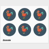 Chester de Rooster Ronde Sticker (Vel)