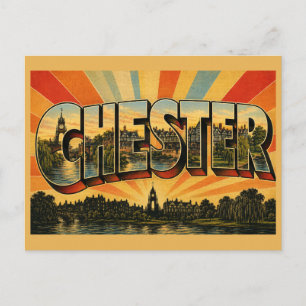 Chester Engeland Vintage Reis Kunst Briefkaart