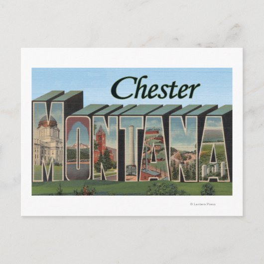 Chester, Montana - grote letterscènes Briefkaart (Voorkant)
