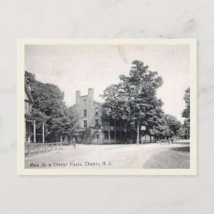 Chester NJ, Hoofdstraat, Vintage Stijl Briefkaart