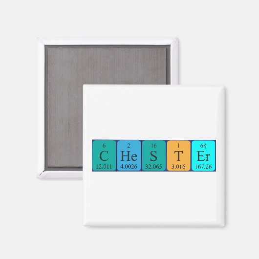Chester periodieke tabelnaam magneet (Voorkant / Achterkant)