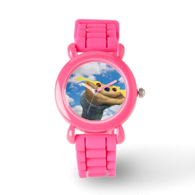 Chester Pink Glittery Watch Horloge (Voorkant)