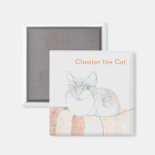 Chester the Cat - Vierkante Magneet (Voorkant / Achterkant)