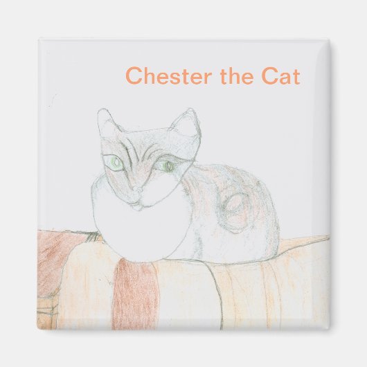 Chester the Cat - Vierkante Magneet (Voorkant)