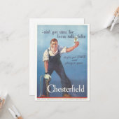  Chesterfield sigaretten advertentie Kaart (Voorkant / Achterkant in situ)