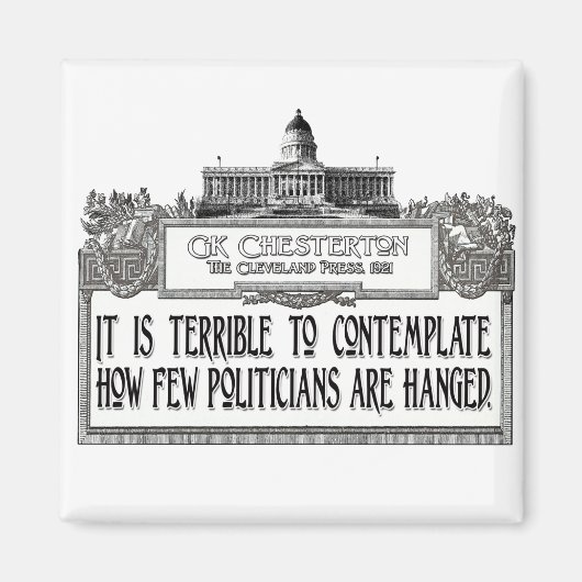 Chesterton op de ophanging van politici magneet (Voorkant)