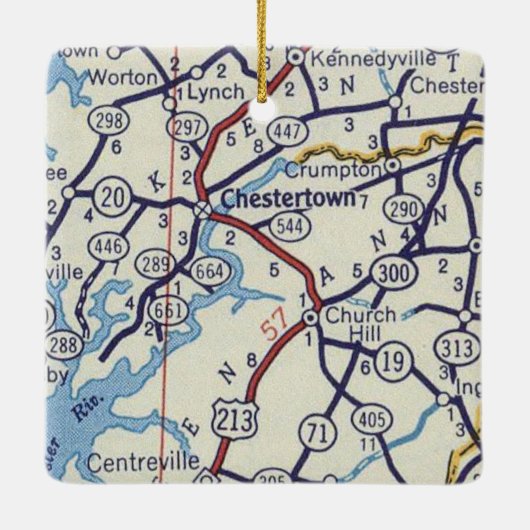 Chestertown MD Map Keramisch Ornament (Achterkant)