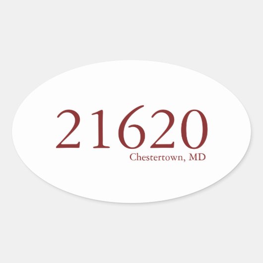 Chestertown Zipcode Sticker (Voorkant)