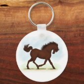 Chestnut Brown Horse Equestrian Sleutelhanger (Voorkant)