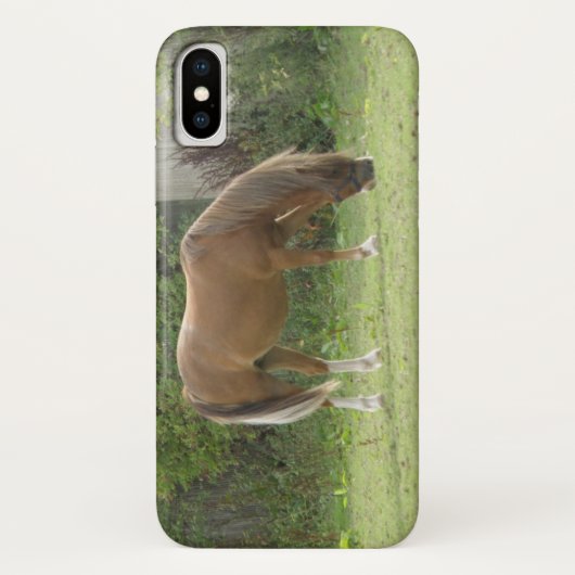 Chestnut Brown Horse Grazing iPhone Case (Achterkant)