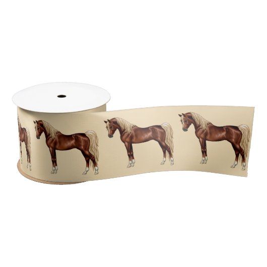 Chestnut Egyptisch Arabisch paard Flaxen Mane & Ta Lint (Spoel)