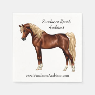 Chestnut Egyptisch Arabisch paard Flaxen Mane & Ta Servetten