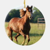 Chestnut Galloping Horse Ornament (Achterkant)