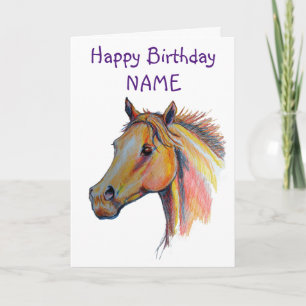 Chestnut Horse Birthday Kaart