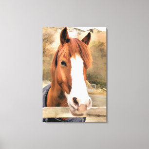 CHESTNUT HORSE CANVAS AFDRUK