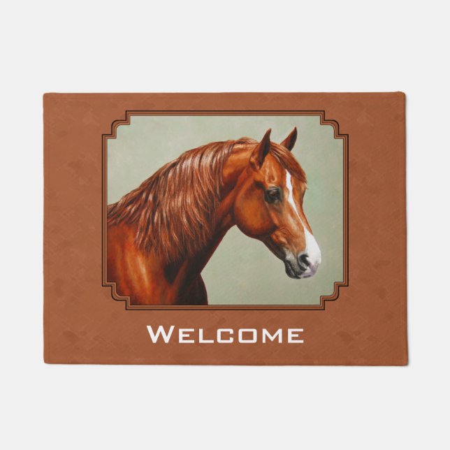 Chestnut Morgan Horse Rusty Red Deurmat (Voorkant)