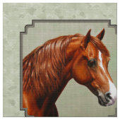 Chestnut Morgan Horse Sage Green Stof (Close Up)