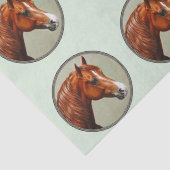Chestnut Morgan Horse Sage Green Tissuepapier (Detail)