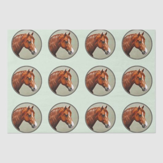 Chestnut Morgan Horse Sage Green Tissuepapier (Voorkant)