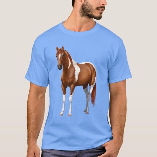 Chestnut Pinto Sorrel Paint Horse Stallion T-shirt (Voorkant)